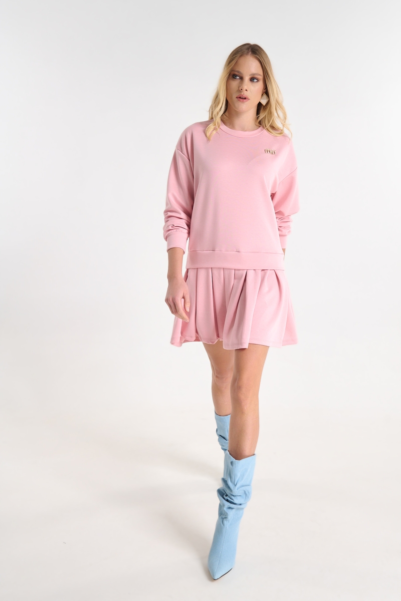 Φόρεμα Με Πλισέ Λεπτομέρεια Και Καρφίτσα