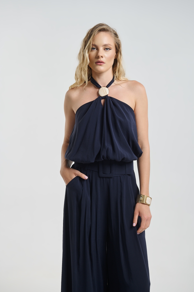 Wide Leg Co-ord Set with Belt Detail