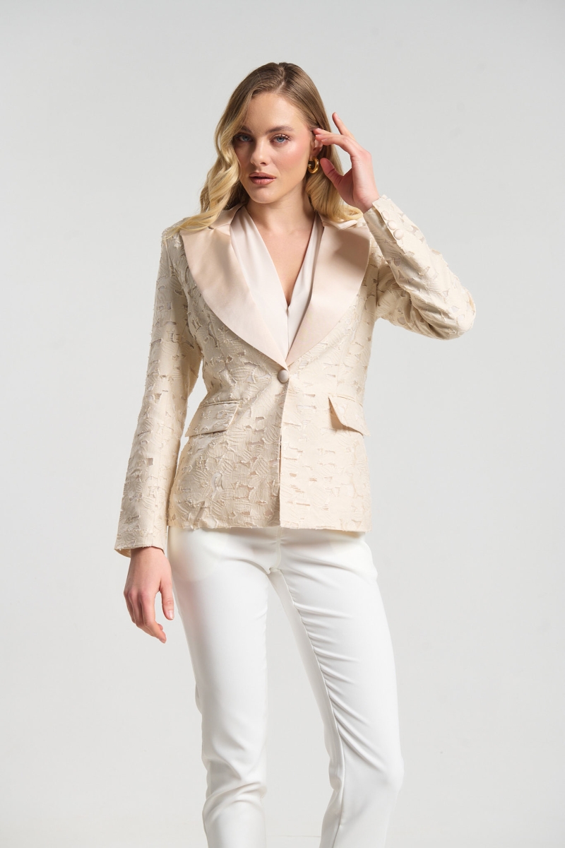 Σακάκι Με Βάτες & Σατέν Πέτο