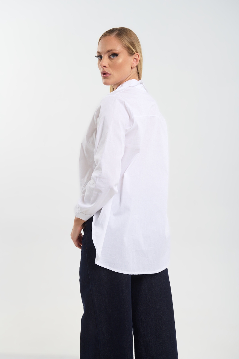 Πουκάμισο Ασύμμετρο Με Διακοσμητικά Κουμπιά 