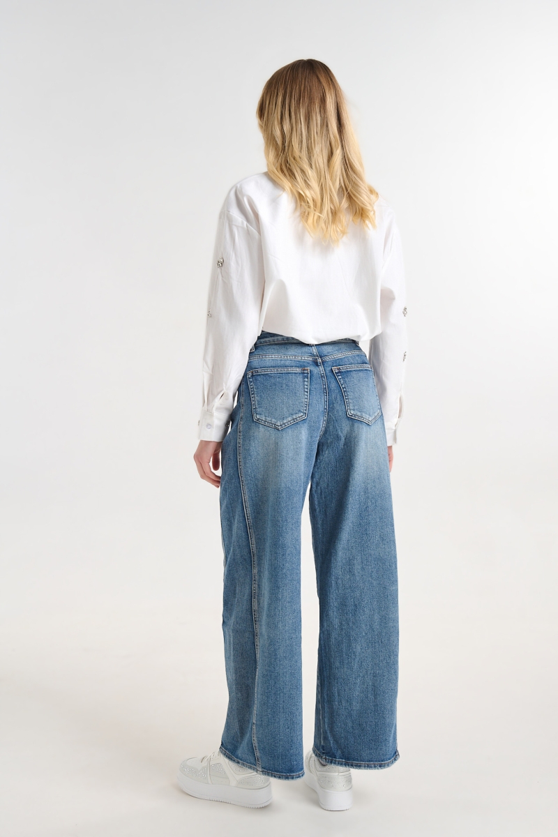 Τζιν Wide Leg Με Ψηλόμεση Γραμμή