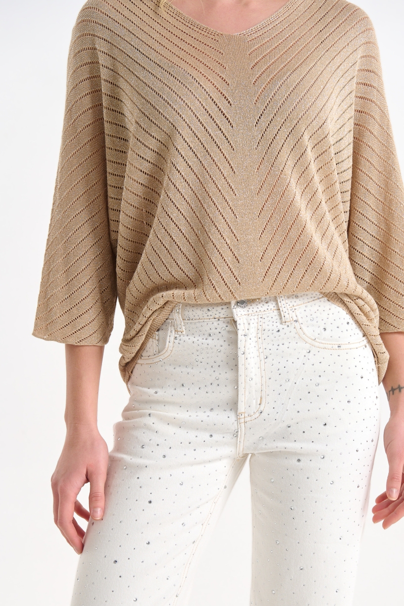 Τζιν Παντελόνι Σε Ίσια Γραμμή Με Στρας