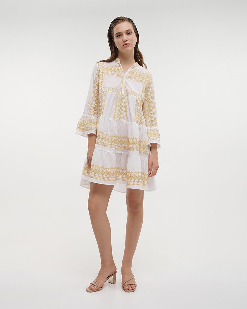 BLE Mini Dress With Yellow Embroidery