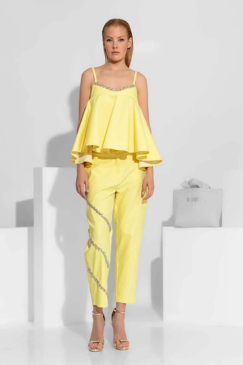 Παντελόνι Με Κρύσταλλα & Ελαστική Μέση C-THROU