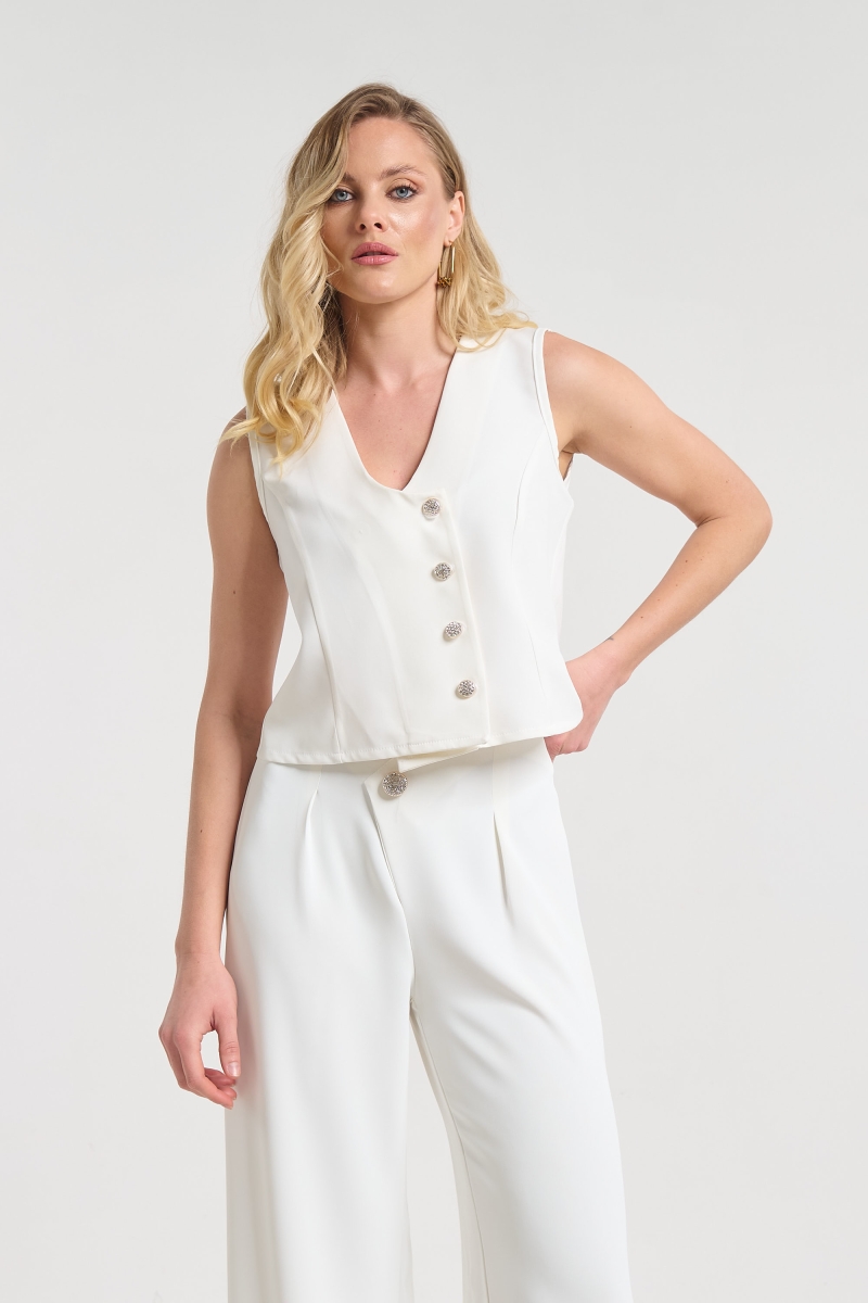 Γιλέκο Με Άνοιγμα Και Στρας Στην Πλάτη Kellys