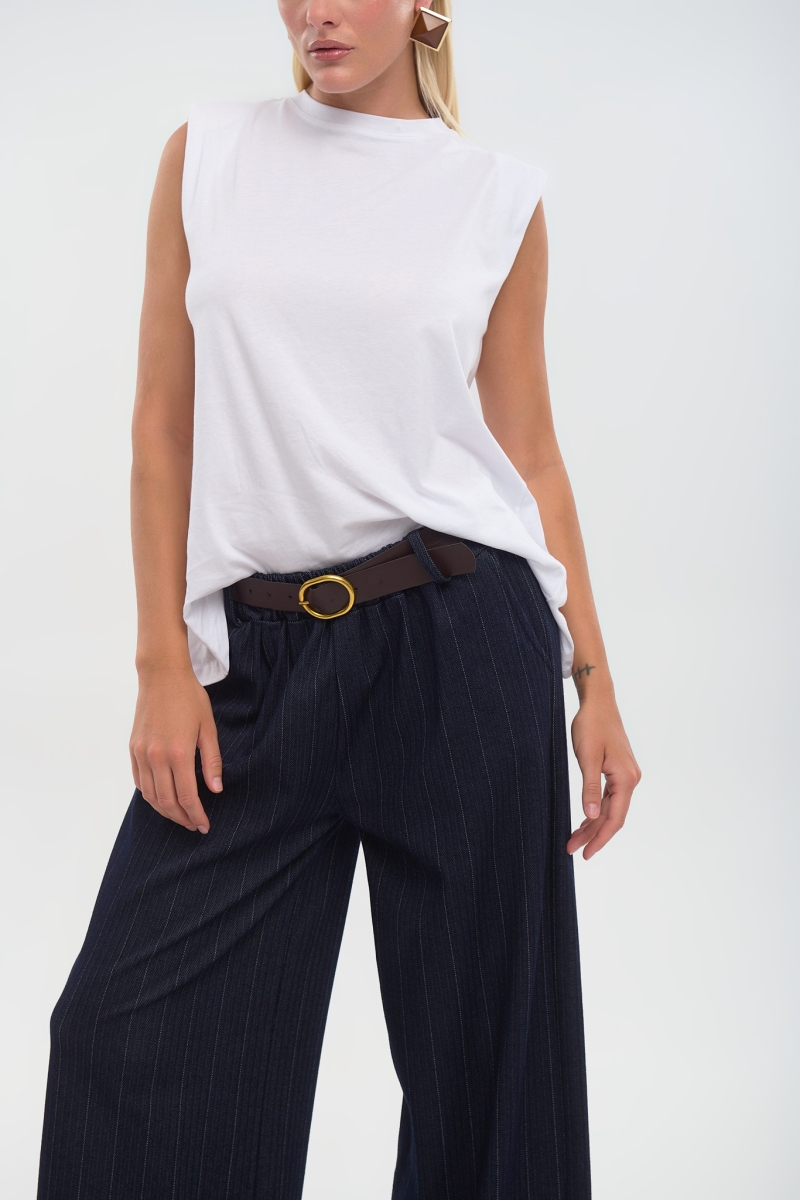 Women’s Sleeveless Blouse with Shoulder Pads & Rhinestone Details Kelly’s