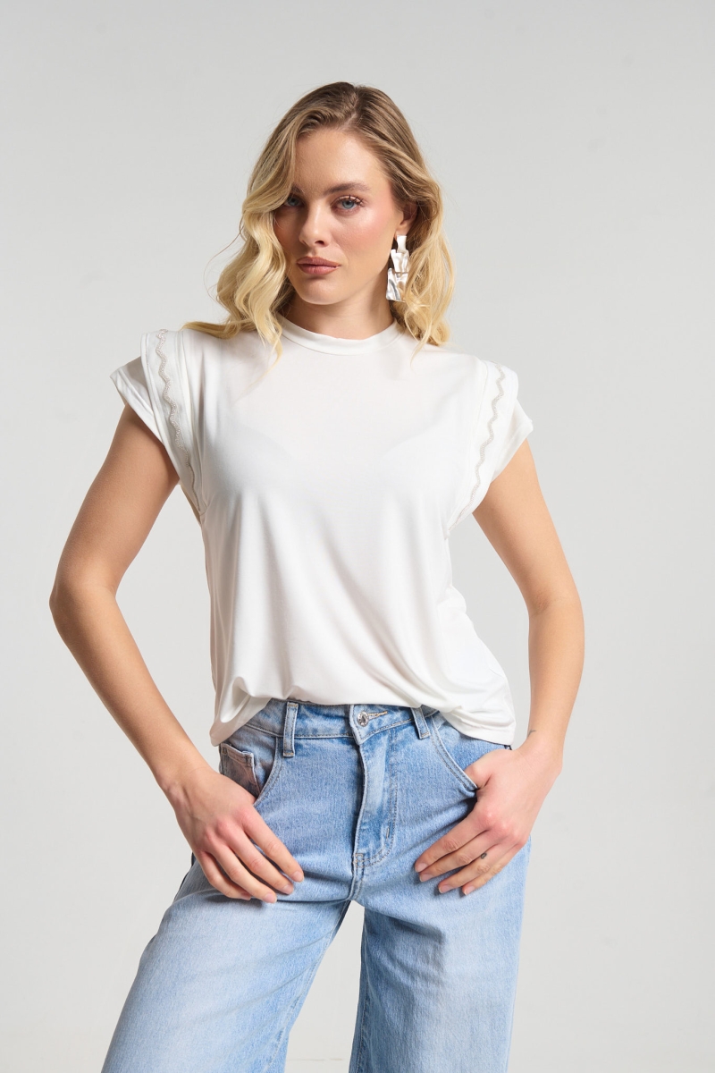 Μπλούζα Kellys Με Διακοσμητική Τρέσα Στα Μανίκια