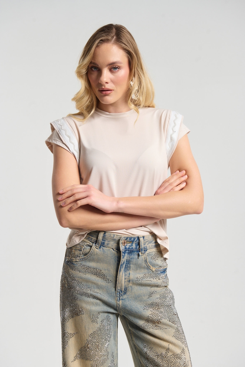 Μπλούζα Kellys Με Διακοσμητική Τρέσα Στα Μανίκια