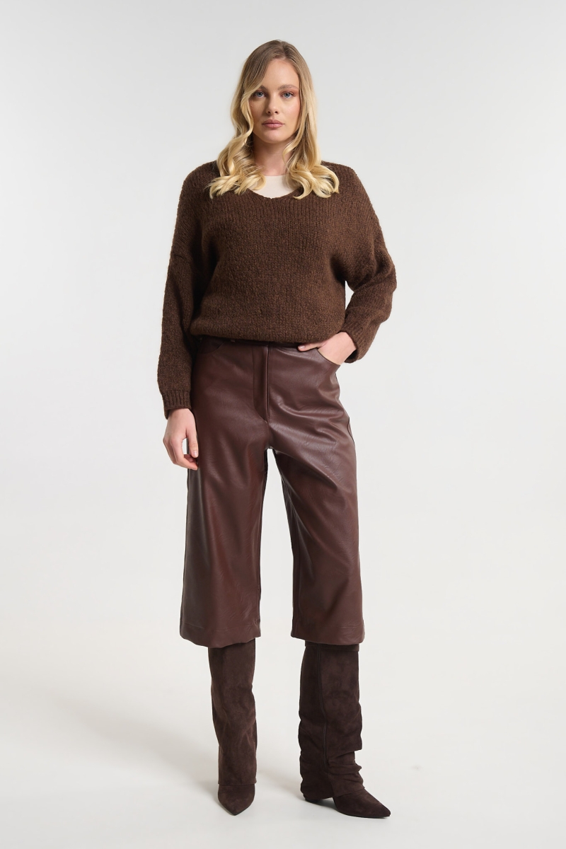 Παντελόνι Δερματίνη Ψηλόμεσο Με Κουμπί Kellys