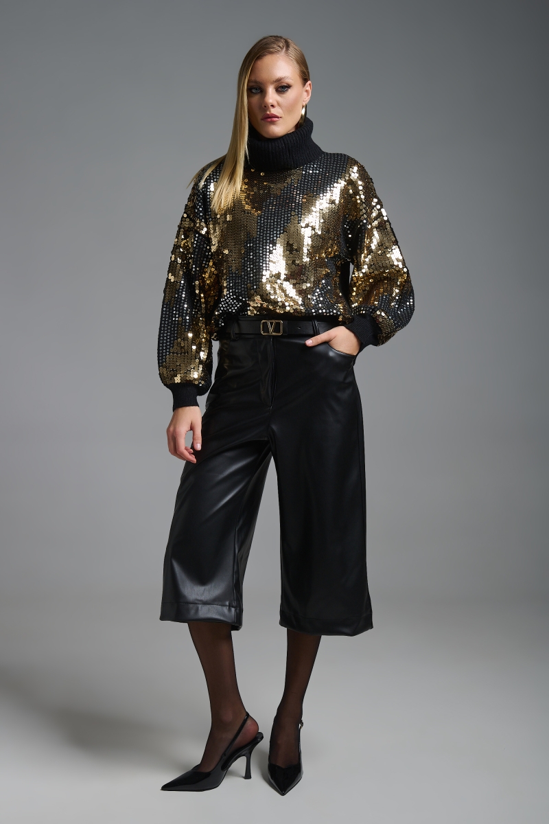 Παντελόνι Δερματίνη Ψηλόμεσο Με Κουμπί Kellys