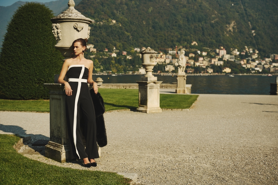 Strapless Black & White Jumpsuit Greek Design by Kellys