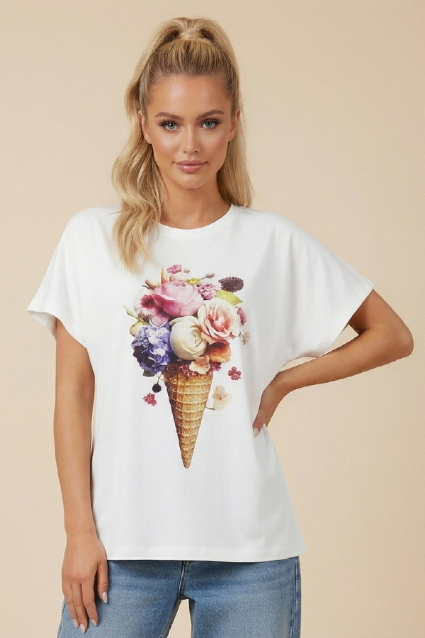 T-Shirt Με Floral Τύπωμα DEJAVU