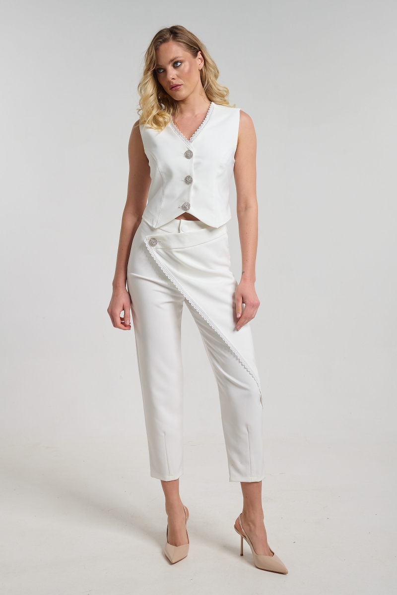 Παντελόνι Φάκελος Με Δαντέλα Και Στρας DEJAVU