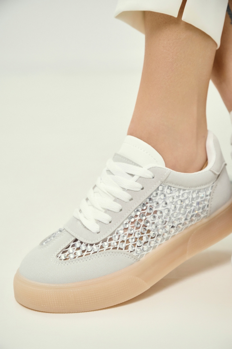 Sneakers with Strass & Mesh