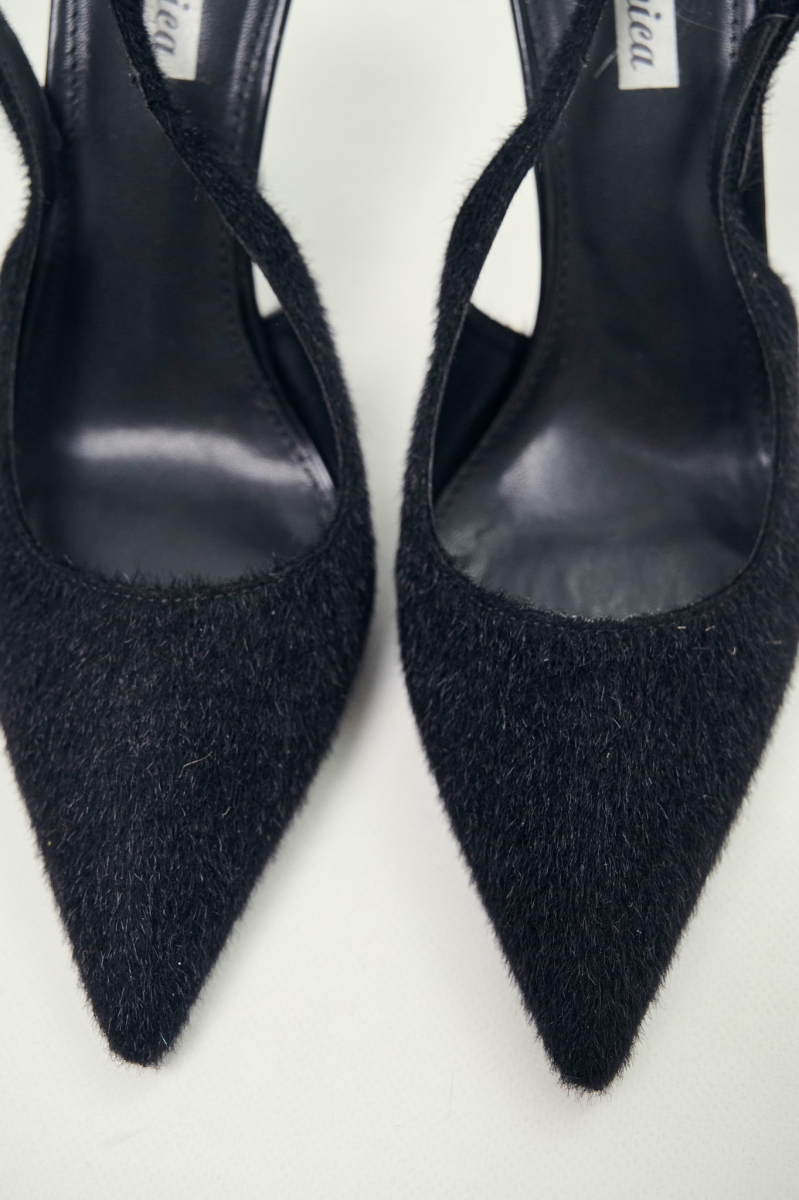 Slingback Pumps with Pony Skin Texture