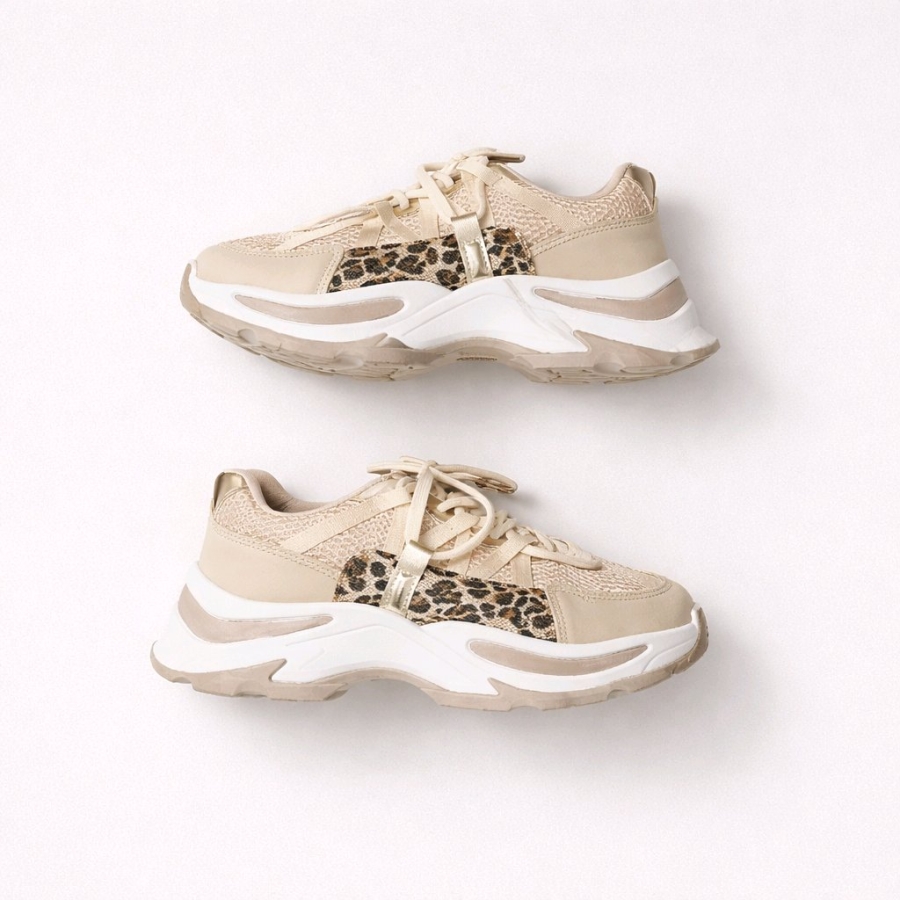 Chunky Sneakers with Leopard Detail