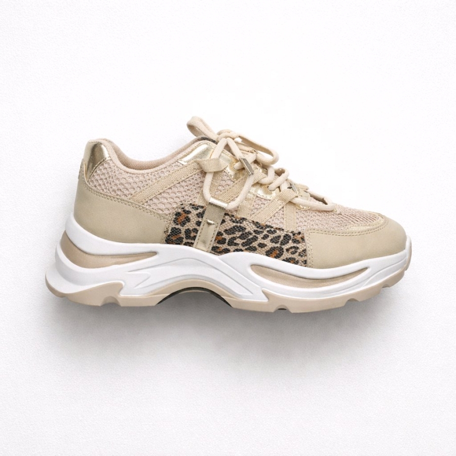 Chunky Sneakers with Leopard Detail