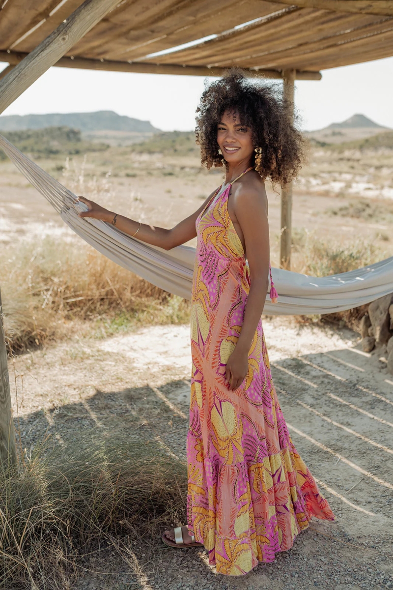 PITI CUITI Multicolor Tropical Print Maxi Dress