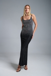 Φόρεμα Maxi Βodycon Με Τιράντες & Στρασάκια