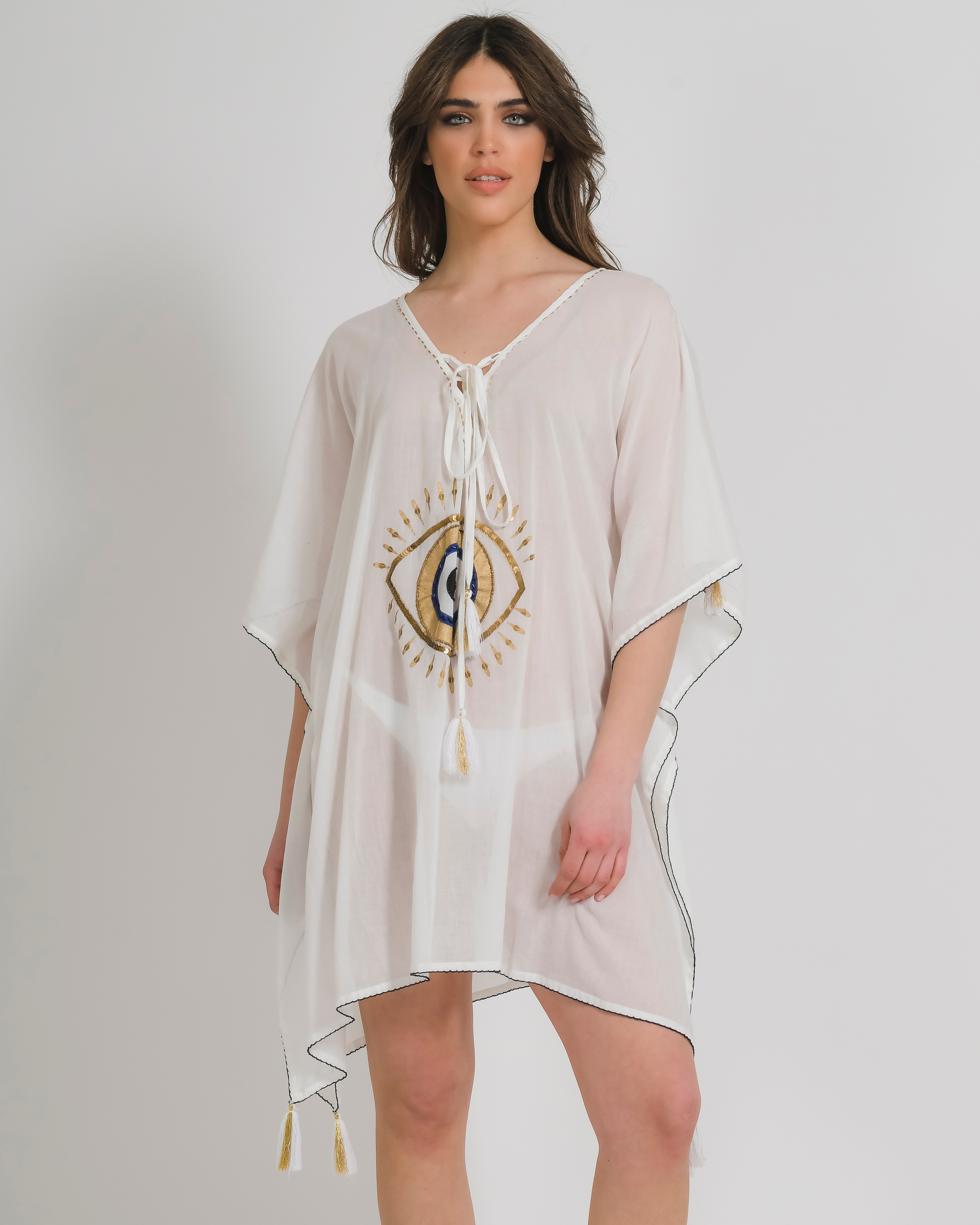 Καφτάνι Με Ματάκι & Φούντες BLE RESORT COLLECTION