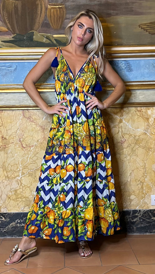  Φόρεμα Maxi Lemon Print ANTICA SARTORIA 2025