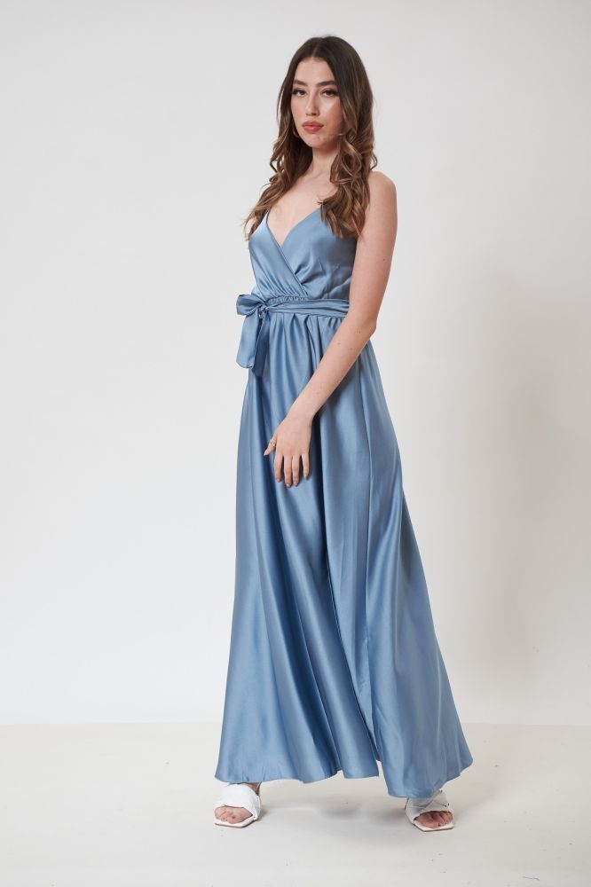 Satin Dress With Open Back