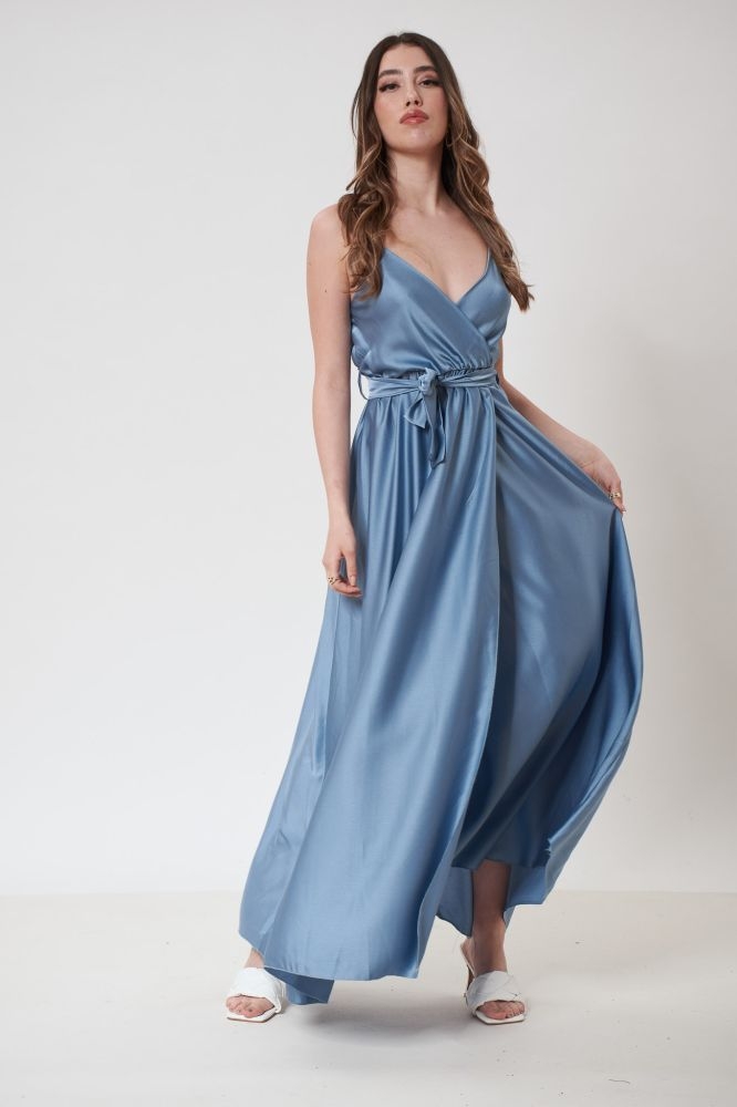 Satin Dress With Open Back