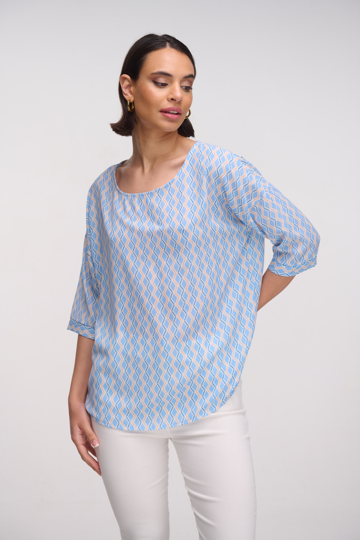 Printed Blouse With Rhombuses
