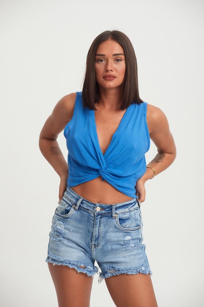 Sleeveless Knotted Top