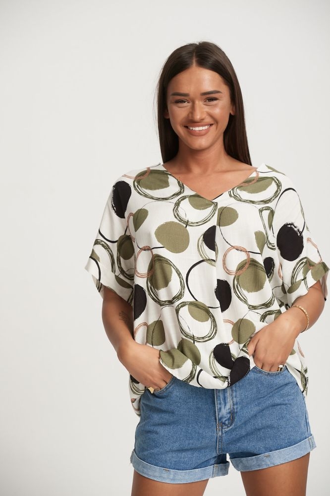 Printed Blouse With Circles