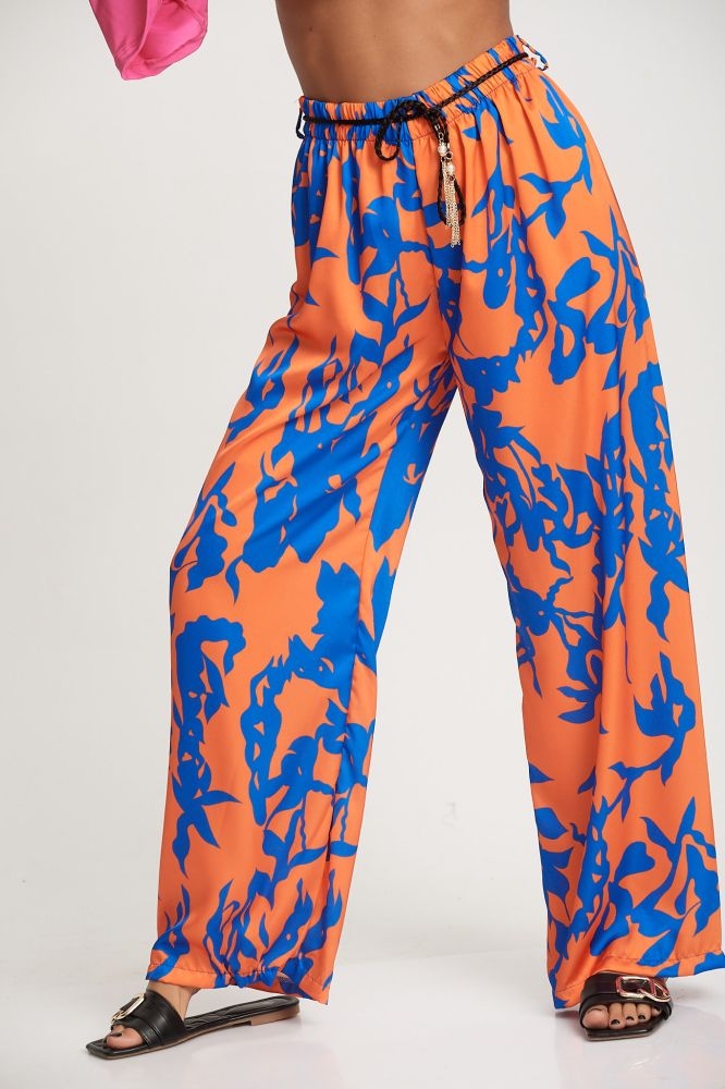 Printed Pants With Belt