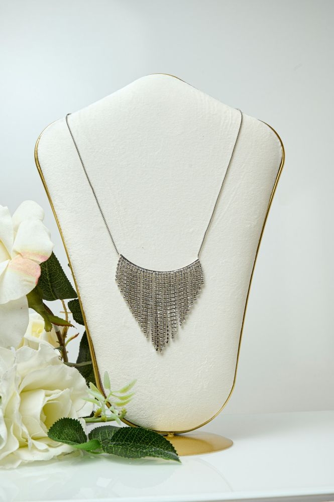 Necklace With Hanging Rhinestones