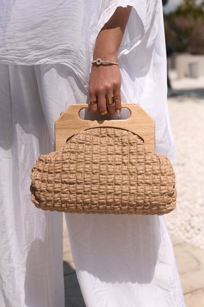Purse With Wooden Handle