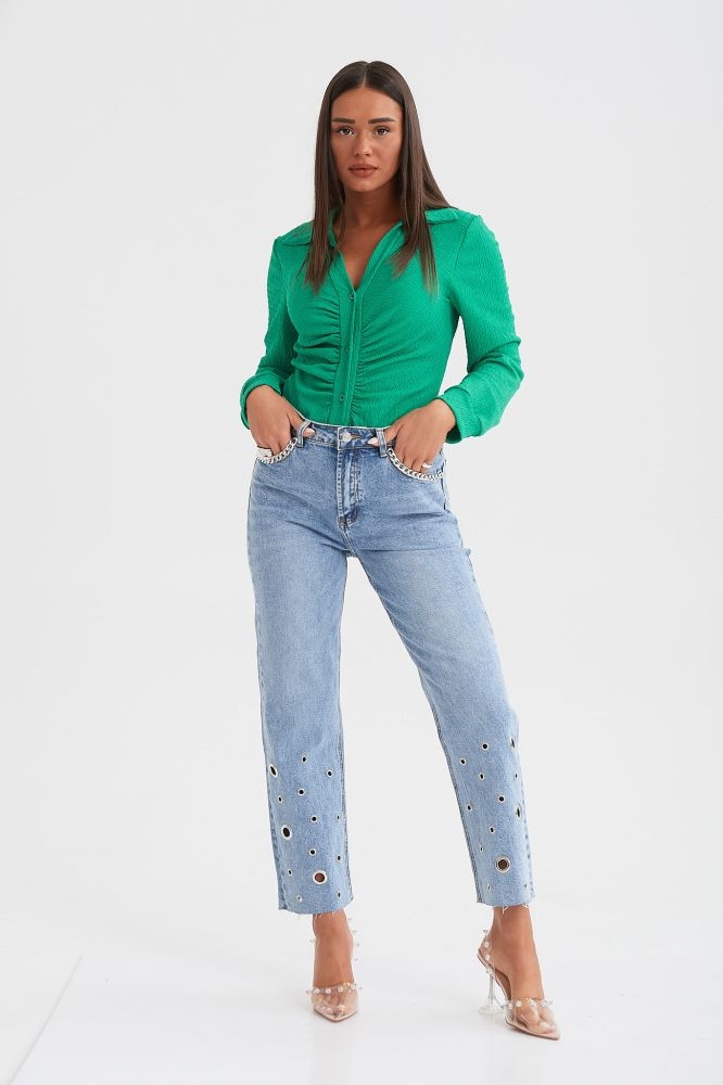 Jeans with Chain And Spikes