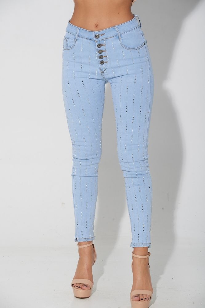 Skinny Jeans With Rhinestones