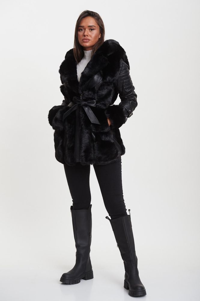 Furry Leatherette Jacket 