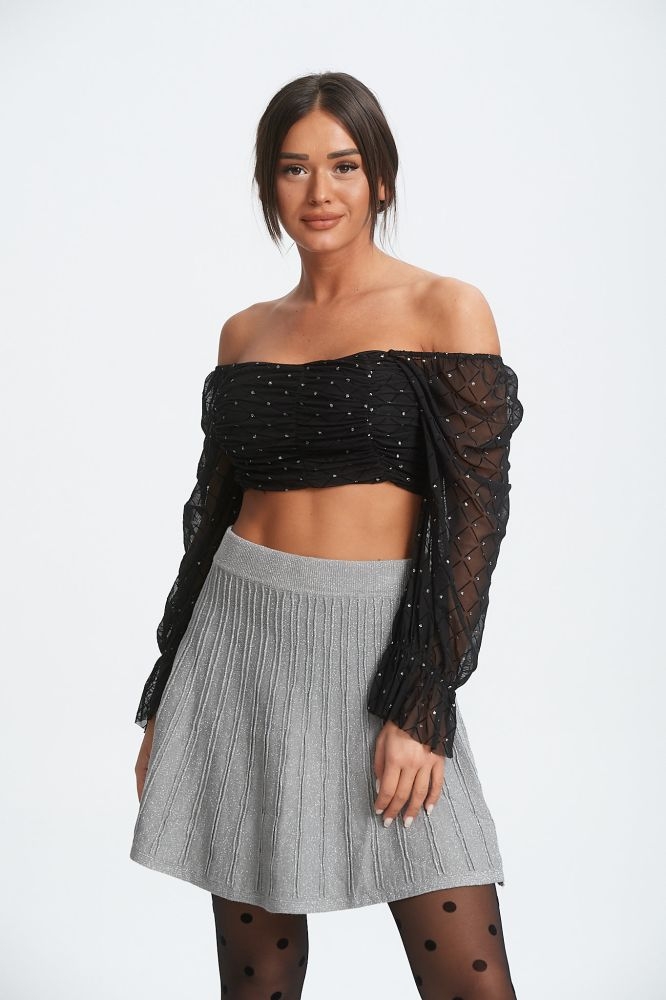 Off Shoulder Top With Strass