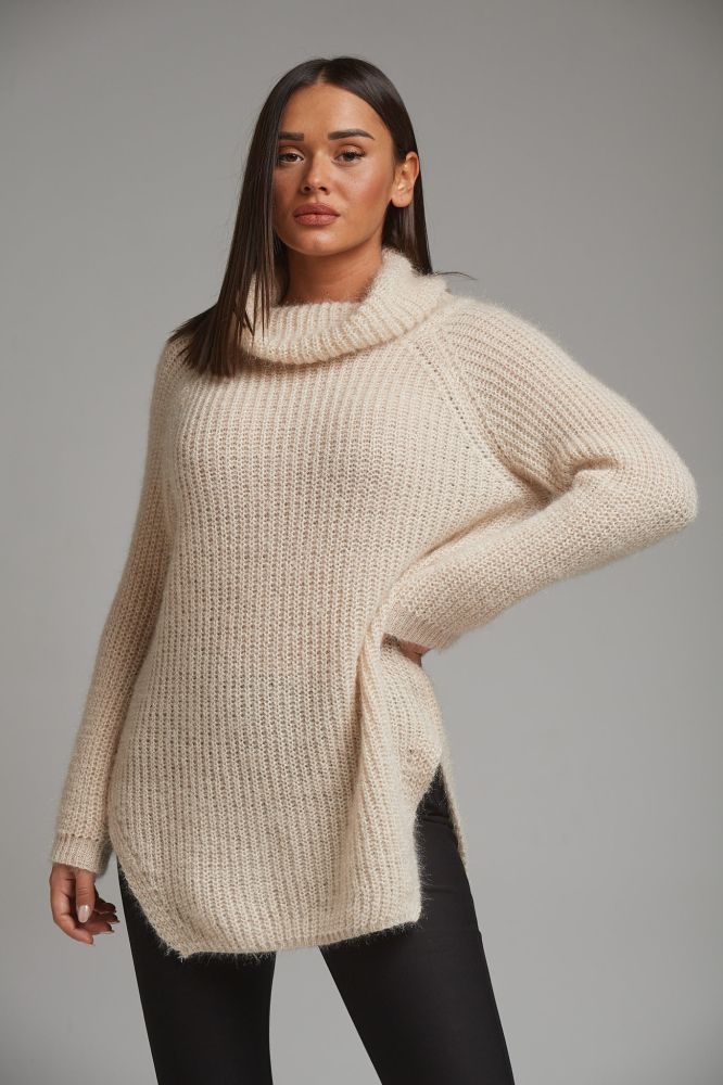 Long Mohair Knitwear With Turtleneck