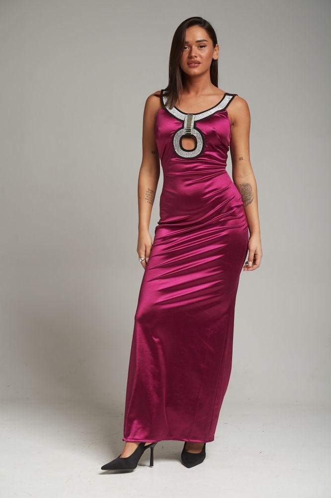 Satin Dress With Shiny Design