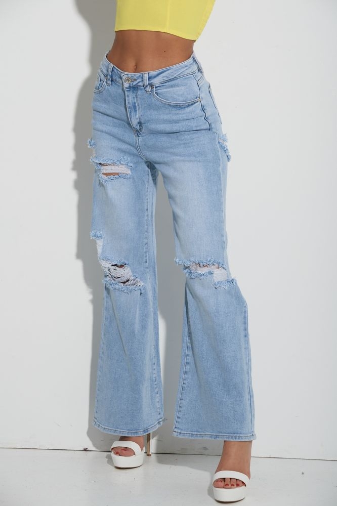 Buggy Jeans With Back Tearing