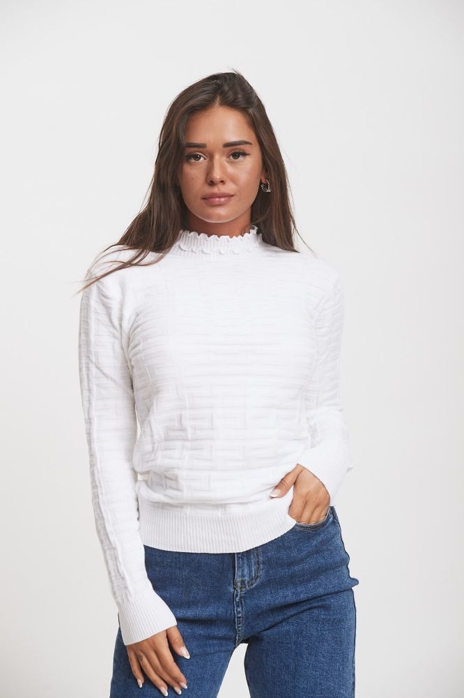 Knitted Top With Meanders Design 