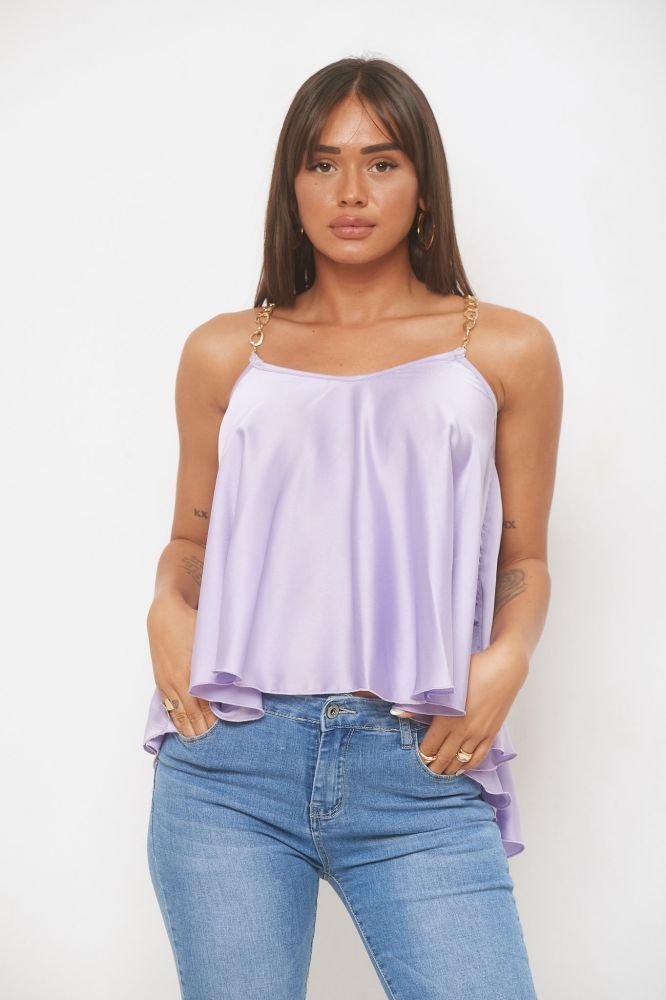 Satin Top With Chain 