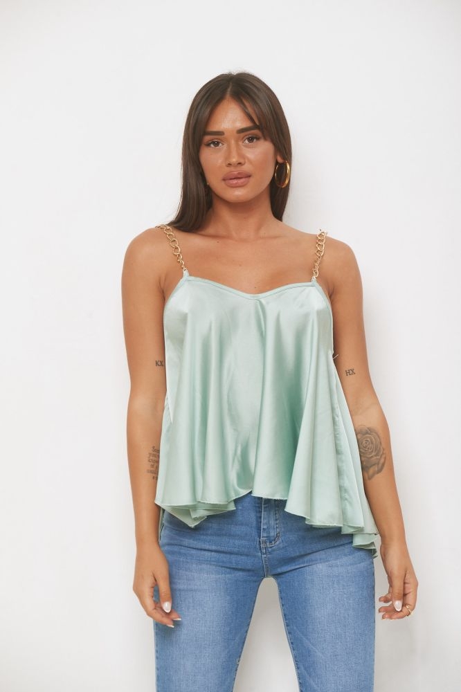 Satin Top With Chain 