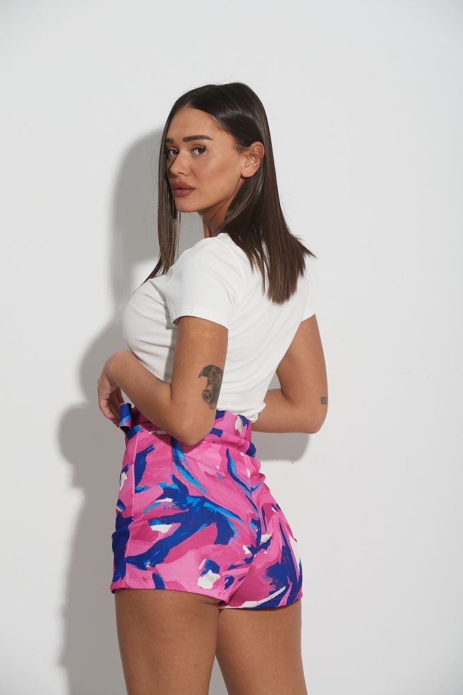 Printed Skirt-Shorts With Belt