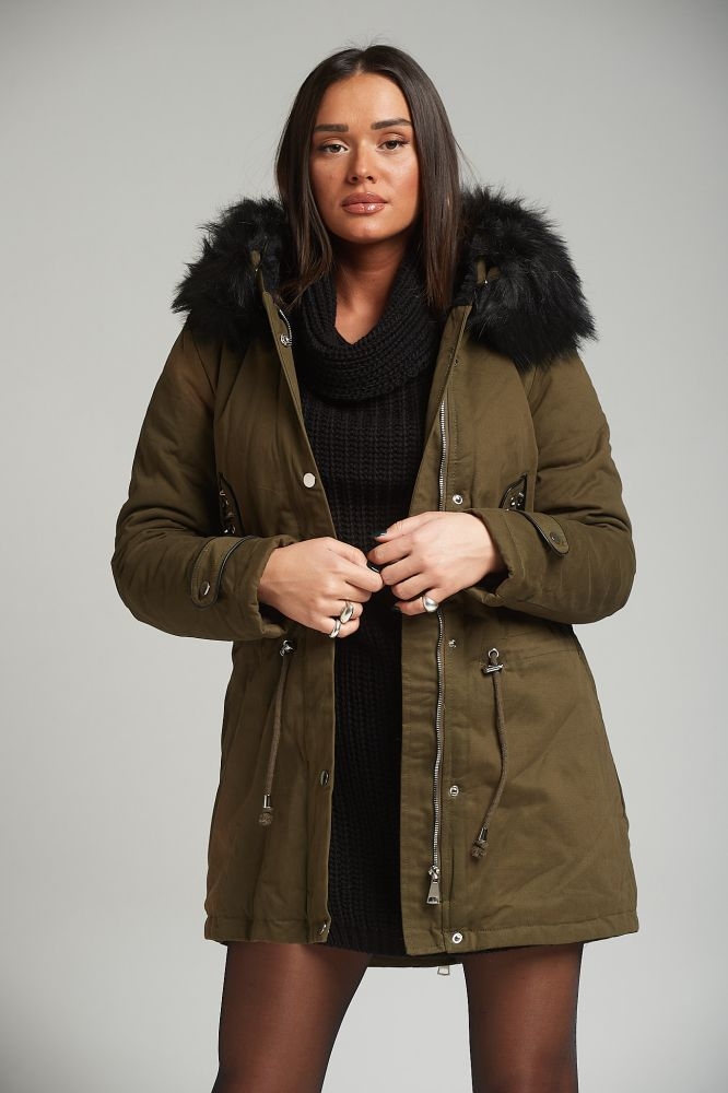 Parka With Fur And Studs