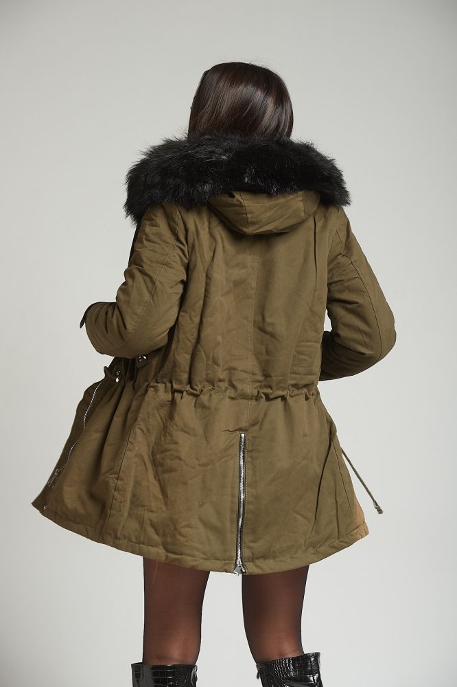 Parka With Fur And Studs