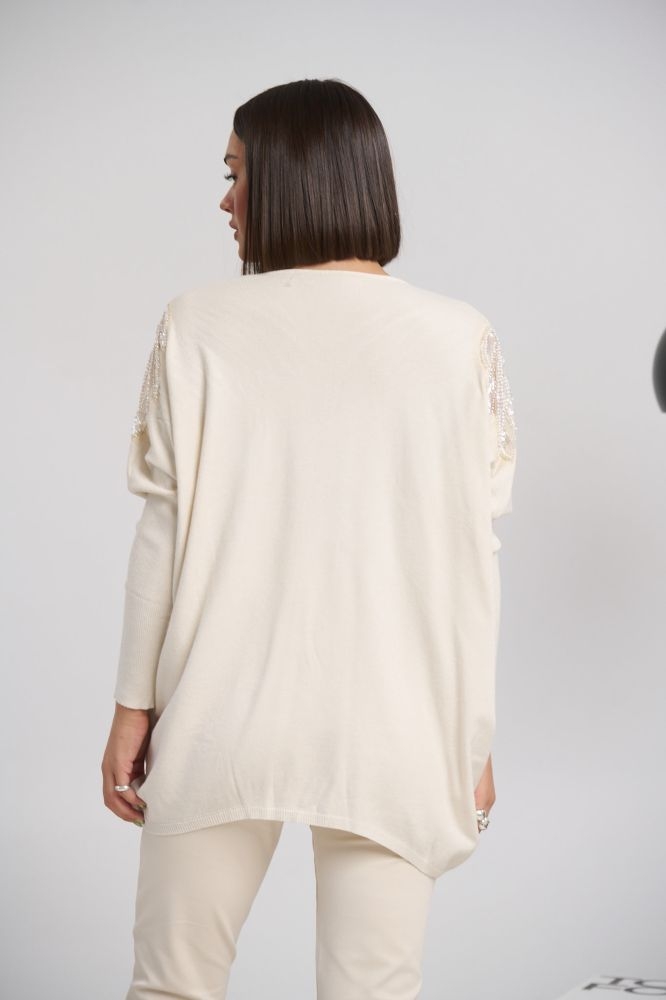 Longsleeve Blouse With Pearl Design