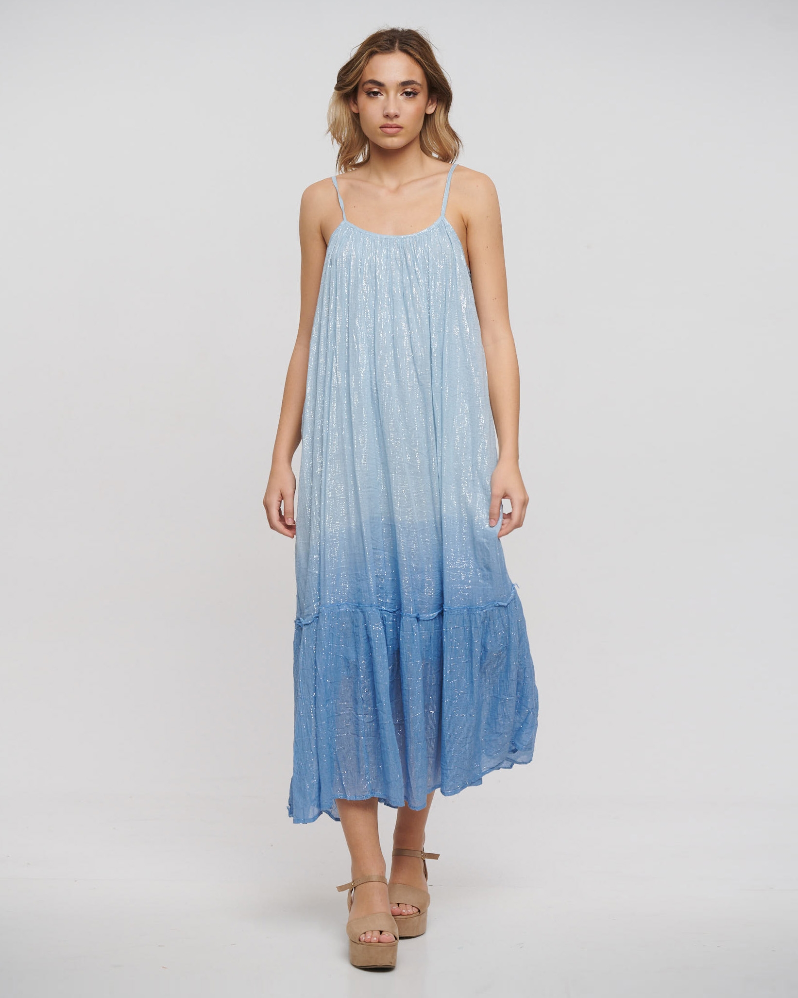 Maxi Dress With Silver Thread BLE RESORT COLLECTION