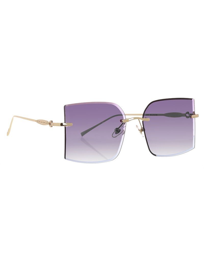 Square Sunglasses With Gold Details
