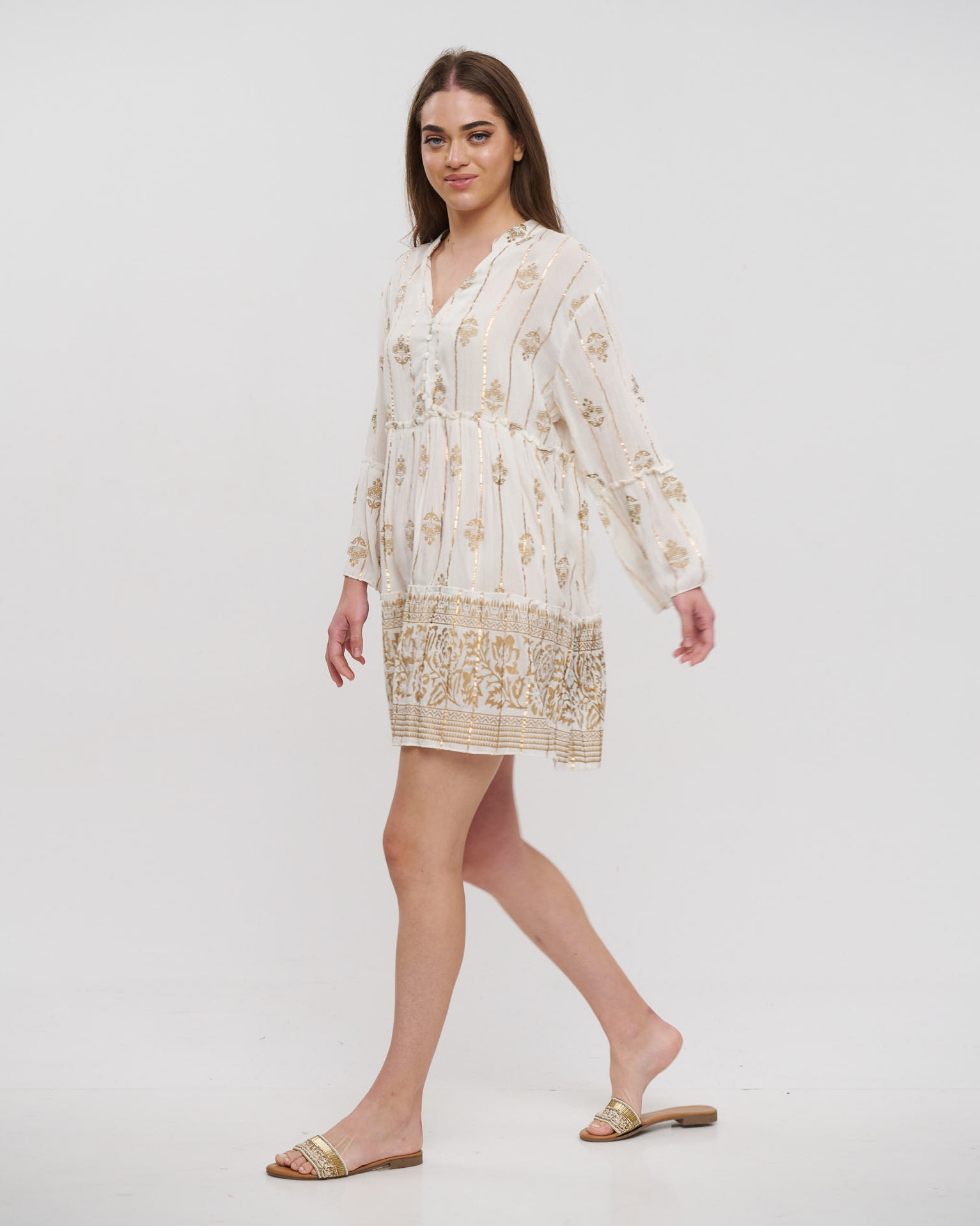 Mini Dress With Golden Design BLE RESORT COLLECTION